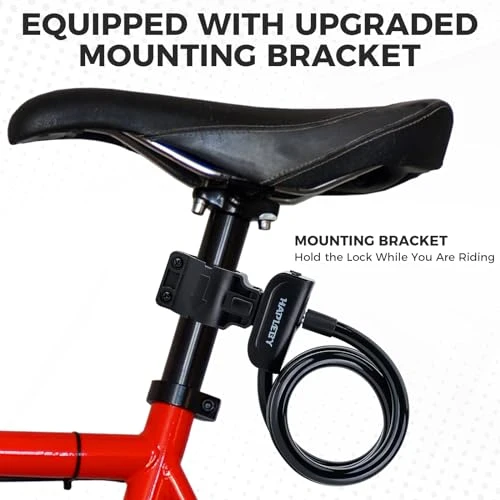 Premium Bike Lock with Keys and Mounting Bracket, Hapleby