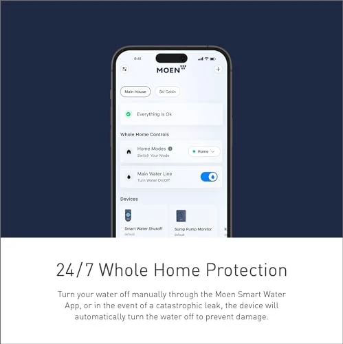 Smart Water Monitor and Automatic Shutoff Sensor — Water Shut Off Valve, Moen