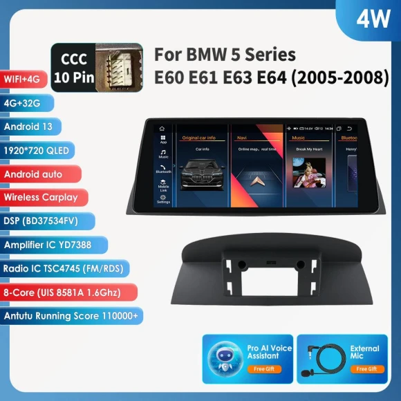 10.25-inch Smart Car Multimedia Player with GPS Navigation, CarPlay, Android Auto — Car Infotainment System, Hizpo