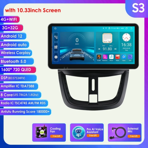 AI Voice Navigation Car Stereo — Car Infotainment System, Hizpo