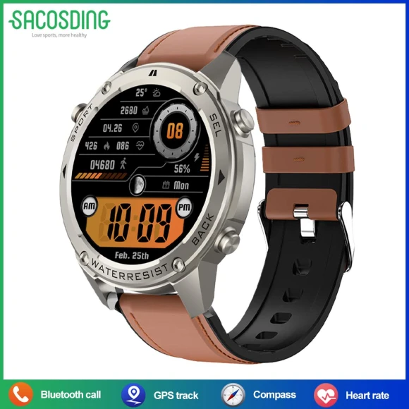 Smart Watch for Men with AMOLED Display, GPS, and Fitness Tracking — Smart Watch, SACOSDING