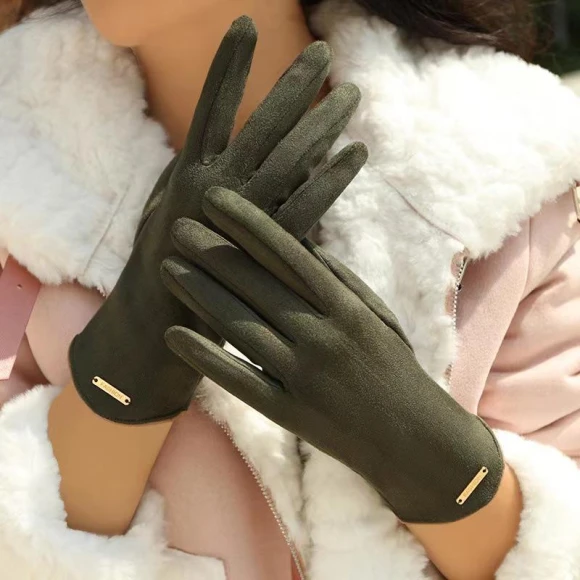 Winter Fleece Thermal Gloves with Suede Coating and Touchscreen — Heated Gloves, Freedom Outdoors