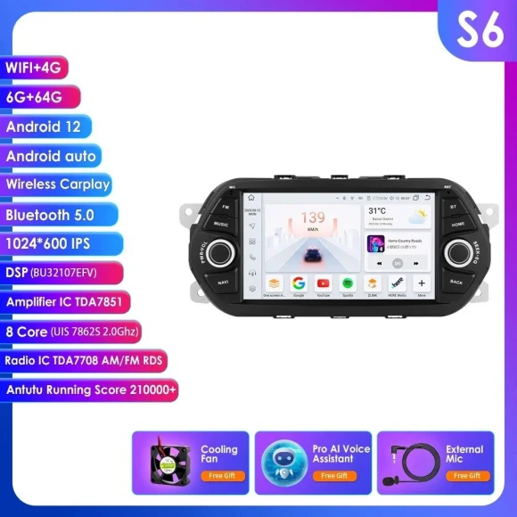 7 Inch Android Car Stereo with GPS and CarPlay — Car Infotainment System, Hizpo