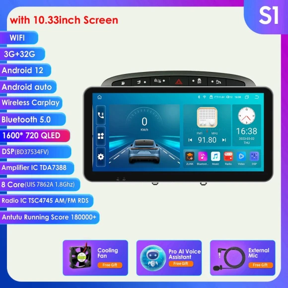 9-inch Android Auto CarPlay Multimedia Video Player GPS Navigation Unit — Car Infotainment System, Hizpo