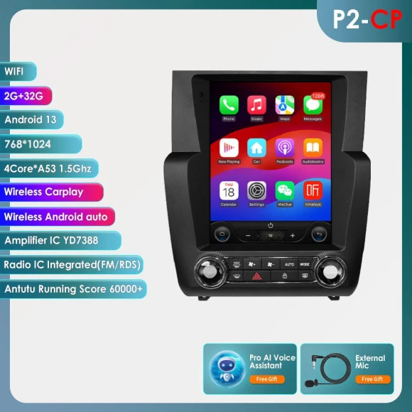 Android Car Multimedia Video Player with GPS and CarPlay — Car Infotainment System, Hizpo