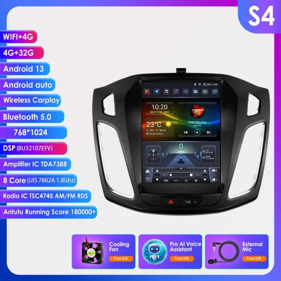 Tesla Style Carplay Android Auto Multimedia Video Player Navigation GPS Smart Screen — Car Infotainment System, OSSURET