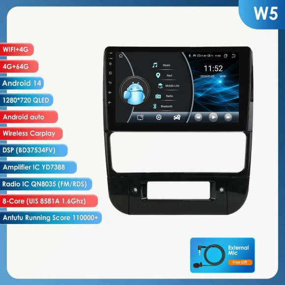 Car Multimedia Player with Voice Control, AI, and GPS — Car Infotainment System, OSSURET