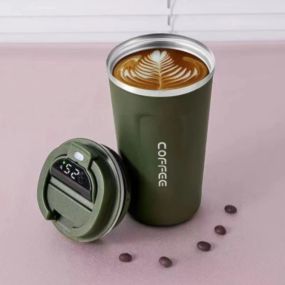 Portable Travel Mug with Smart Temperature Display, TOP-MALL-001