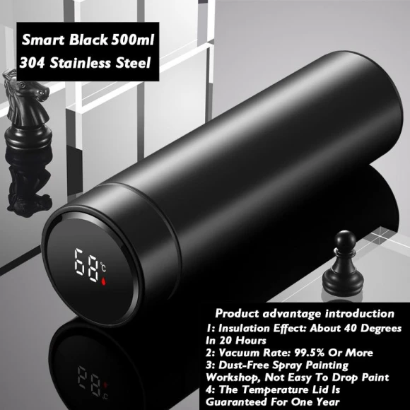 Smart Temperature Display Stainless Steel Thermos Mug, TOP-MALL-001