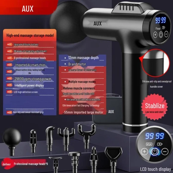 Smart Percussion Massage Gun — Massage Gun, AUX