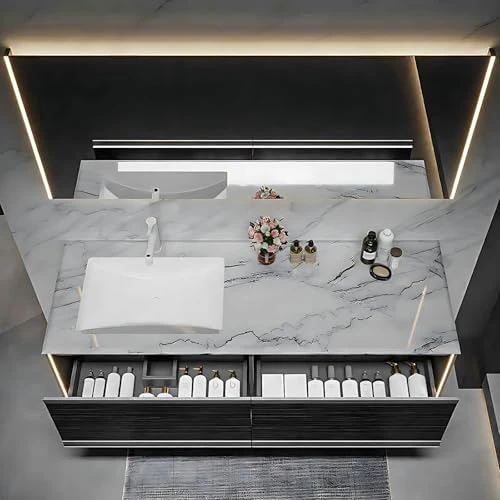 Single Sink Bathroom Vanity Cabinet with Smart Mirror, ZGNBSD