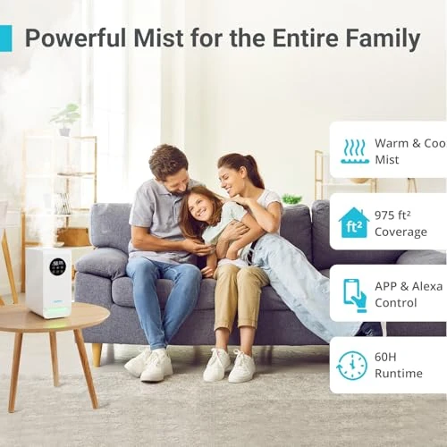 Smart Humidifier for Large Room with Warm & Cool Mist — Humidifier, Livatro