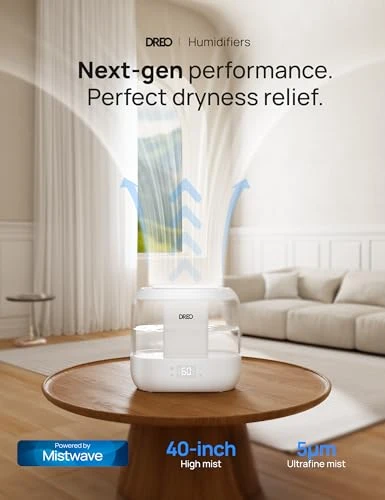 Smart Humidifier with Top Fill, 36-Hour Runtime, and Voice Control — Humidifier, Dreo