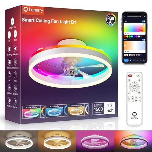 Smart WiFi Ceiling Fan with Lights, Lumary