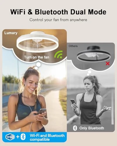 Smart WiFi Ceiling Fan with Lights, Lumary