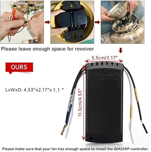Universal Ceiling Fan Light Remote Control Kit — Smart Fan, QIACHIP
