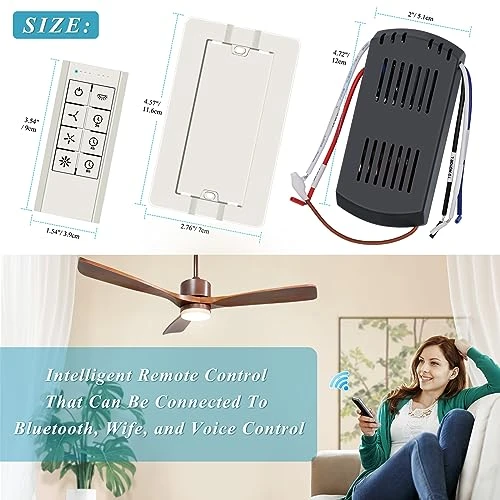 Universal Ceiling Fan Remote Control Kit with Dimmer and Timing, Prichor