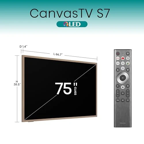 75-Inch Class QLED 4K CanvasTV with Dolby Vision HDR and Google Smart TV, Hisense