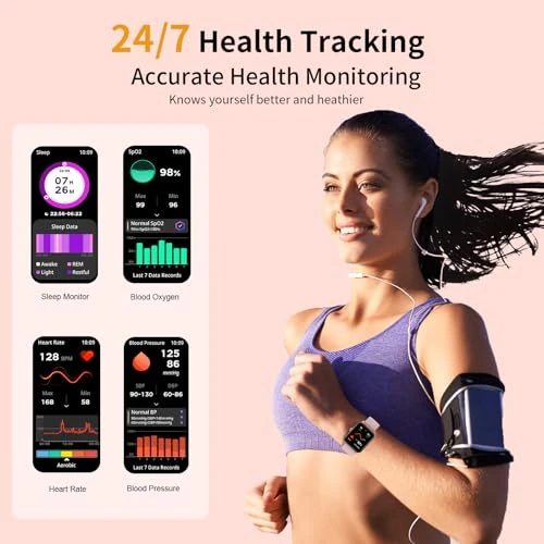 Fitness Tracker with Bluetooth Calling — Smart Watch, QONBINK