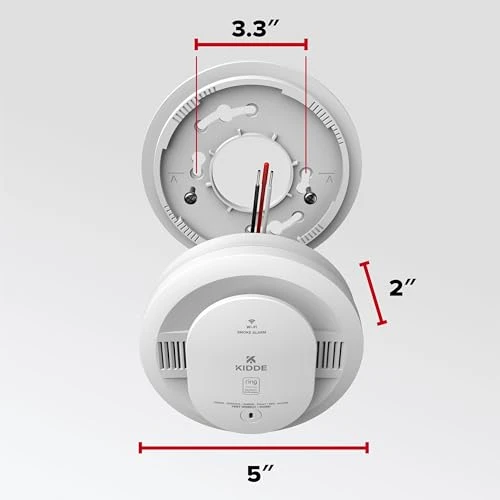 Hardwired App Enabled Smart Smoke Detector with AA Backup Battery, Interconnected Alarm, Kidde