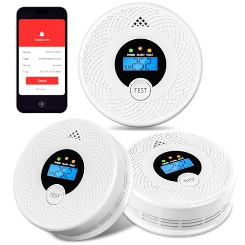 Wi-Fi Smoke and Carbon Monoxide Detector Combo, Soewolit