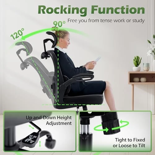 Ergonomic Desk Chair with Adjustable Lumbar Support and Headrest — Smart Chairs, AreShark