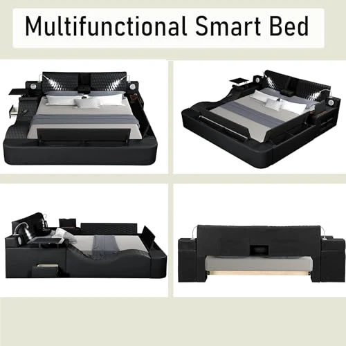 Multifunction Smart Bed Frame with Lights, Massage, and Storage — Smart Bed, Dapedomal