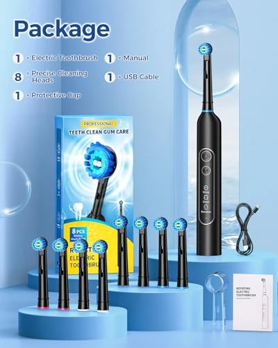 Rotating Electric Toothbrush for Adults with 8 Brush Heads — Electric Toothbrush, TEETHEORY