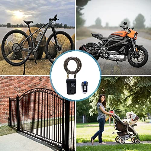 Bike Lock with Remote Control and Anti-Theft Vibration Alarm, Mengshen