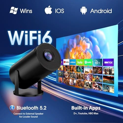Mini Projector with WiFi and Bluetooth Built-in Apps — Smart Projector, Gaimoo