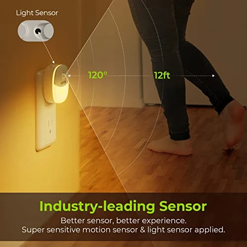 Plug in Night Light with Motion Sensor and Dusk to Dawn Sensor, AUVON
