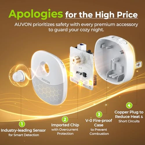 Plug in Night Light with Motion Sensor and Dusk to Dawn Sensor, AUVON