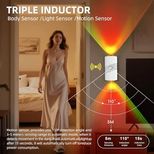 Rechargeable RGB Motion Sensor Night Light, XXMANX