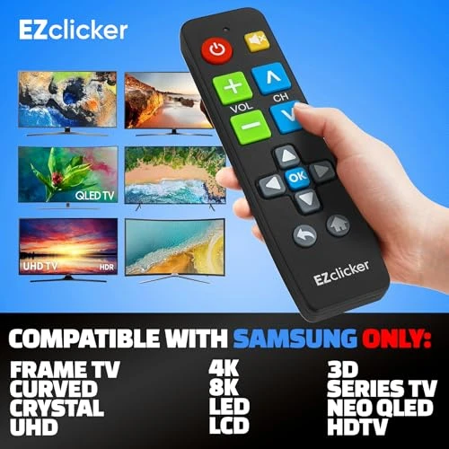 Replacement TV Remote with Big Buttons, EZClicker