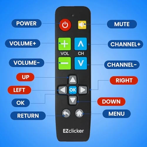 Replacement TV Remote with Big Buttons, EZClicker