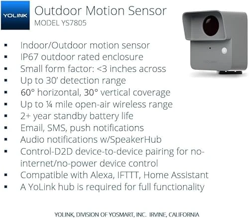 Smart Outdoor Motion Detector Sensor, YoLink