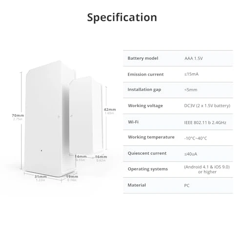 Wi-Fi Wireless Door Window Sensor, Sonoff