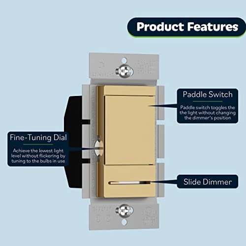 Dimmer Switch with Light Adjustment Slider — Smart Switch, TOPGREENER
