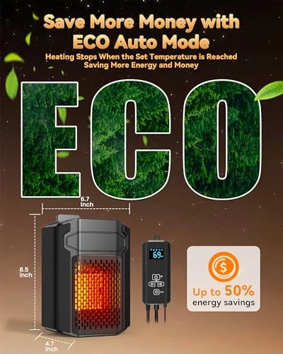 Heater with Thermostat and Smart App Remote, SwSun