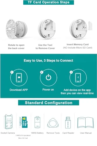 Hidden Camera Smoke Detector — Security Camera, CAMDUCK