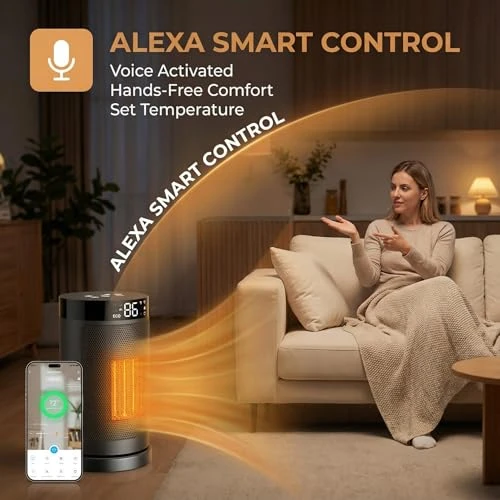 Smart WiFi Space Heater with Digital Display, NUTROMO