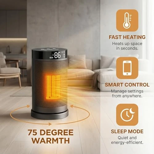Smart WiFi Space Heater with Digital Display, NUTROMO