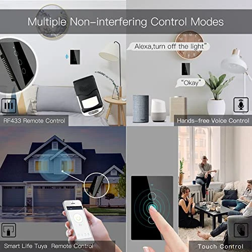 WiFi Wall Touch Smart Switch, 3 Gang — Smart Switch, MOES