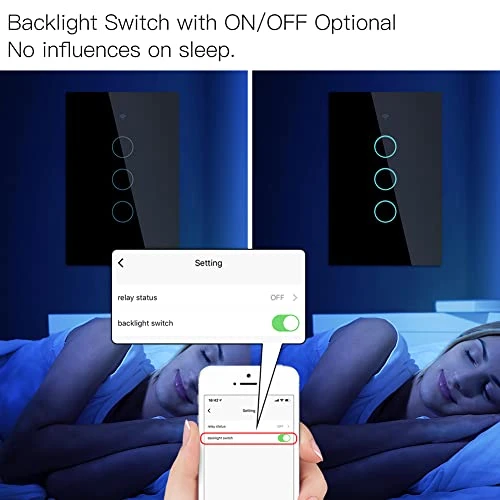 WiFi Wall Touch Smart Switch, 3 Gang — Smart Switch, MOES