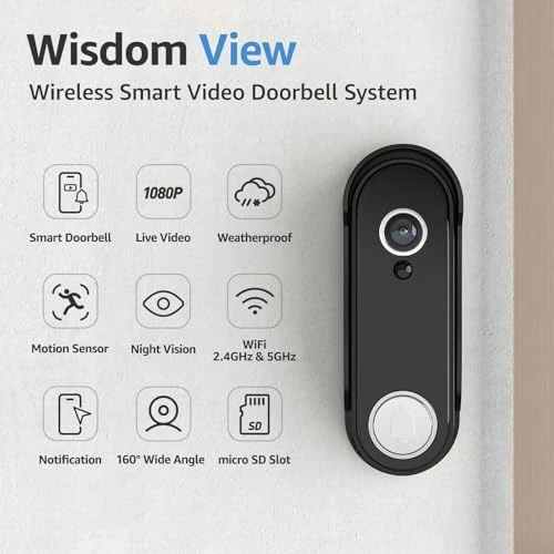 Wireless Smart Video Doorbell System — Video Doorbell, WISDOM VIEW