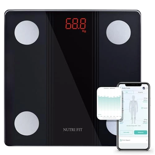 Bathroom Scale Smart Digital Bluetooth Scales for Body Weight, Body Fat, BMI Body Composition Analyzer with High... — Smart Scale, NUTRI FIT