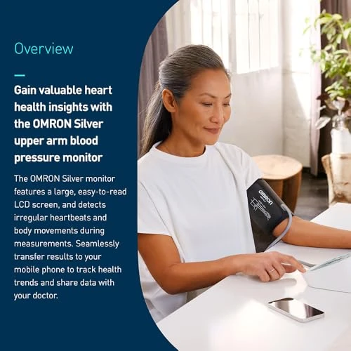 Silver Upper Arm Blood Pressure Monitor — Blood Pressure Monitor, Omron