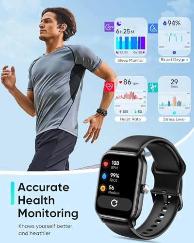 Smart Watch with Alexa, Bluetooth Calling, Health Monitoring, 105+ Sports Modes, IP68 Waterproof, Long Battery Life — Smart Watch, Fitpolo