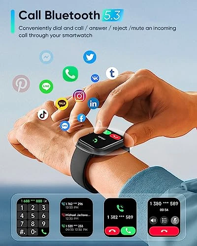 Smart Watch with Alexa, Bluetooth Calling, Health Monitoring, 105+ Sports Modes, IP68 Waterproof, Long Battery Life — Smart Watch, Fitpolo