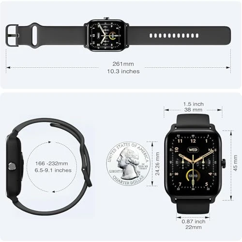 Smart Watch with Alexa, Bluetooth Calling, Health Monitoring, 105+ Sports Modes, IP68 Waterproof, Long Battery Life — Smart Watch, Fitpolo